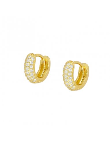 Earrings Gold Bentu White