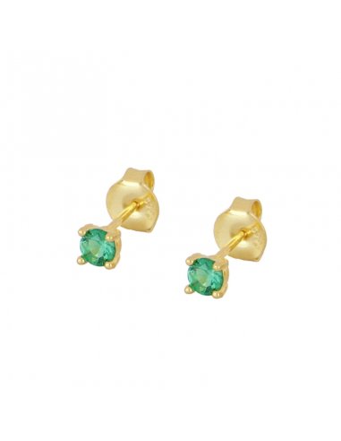 Earrings Gold Picnic Green