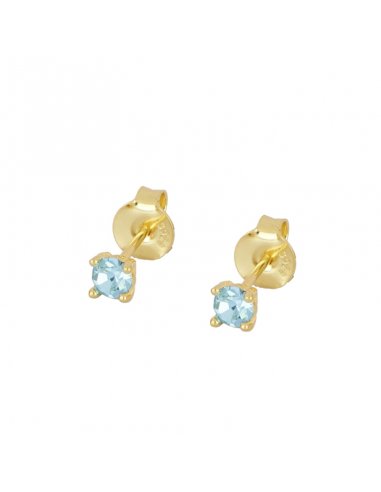 Earrings Gold Picnic Blue