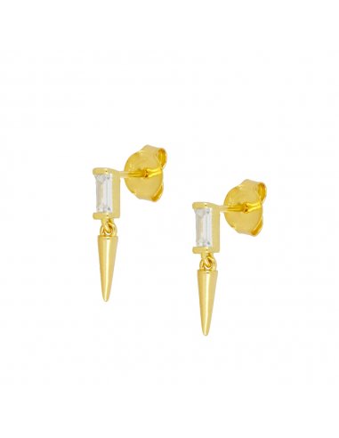 Earrings Gold Cone White