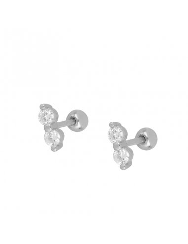 Piercing Silver Double White