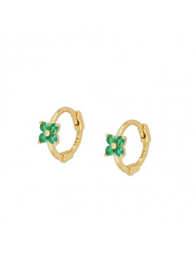 Earrings Gold Talis Green