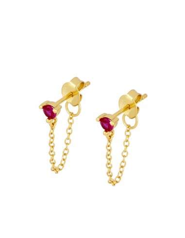 Earrings Gold Nook Pink