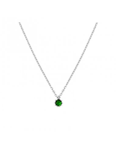 Necklace Silver Lamp Green